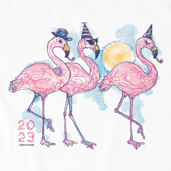 Men's 2023 Flamingo Party Long Sleeve Crusher Tee - Image 2