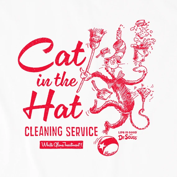 Men's Cat In The Hat Cleaning Service Short SleeveTee - Image 2