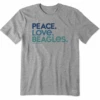 Men's Clean Peace. Love. Beagles. Short SleeveTee