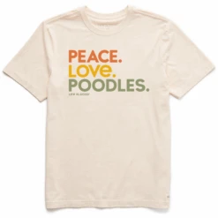 Men's Clean Peace. Love. Poodles.Crusher Tee