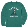 Men's Father Mows Best Long Sleeve Crusher Tee