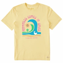 Men's Groovy Happiness Comes In WavesCrusher Tee