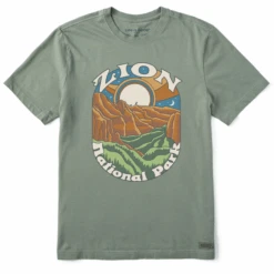 Men's Groovy Zion National Park Poster Short SleeveTee