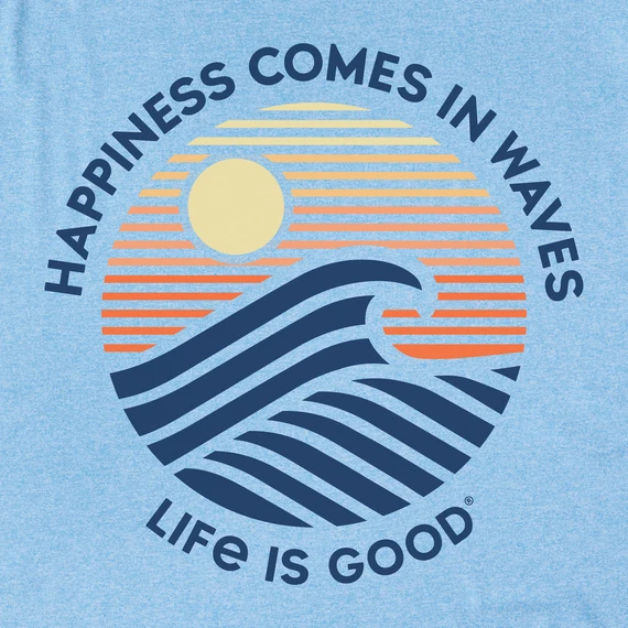 Men's Happiness Sunset Waves Long Sleeve Active Hooded Tee - Image 2