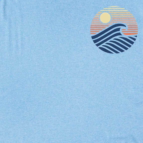 Men's Happiness Sunset Waves Long Sleeve Active Hooded Tee - Image 4