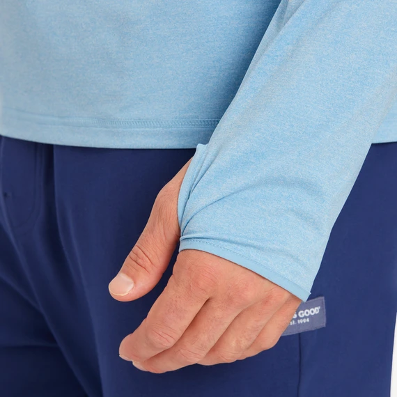 Men's Happiness Sunset Waves Long Sleeve Active Hooded Tee - Image 5