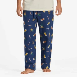 Men's Holiday Gnome Beer Pattern Classic Sleep Pant