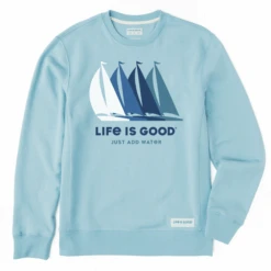 Men's Just Add Water Sailboats Simply True Fleece Crew