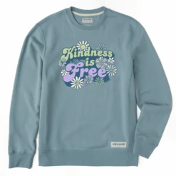 Men's Kindness Is Free Daisies Simply True Fleece Crew