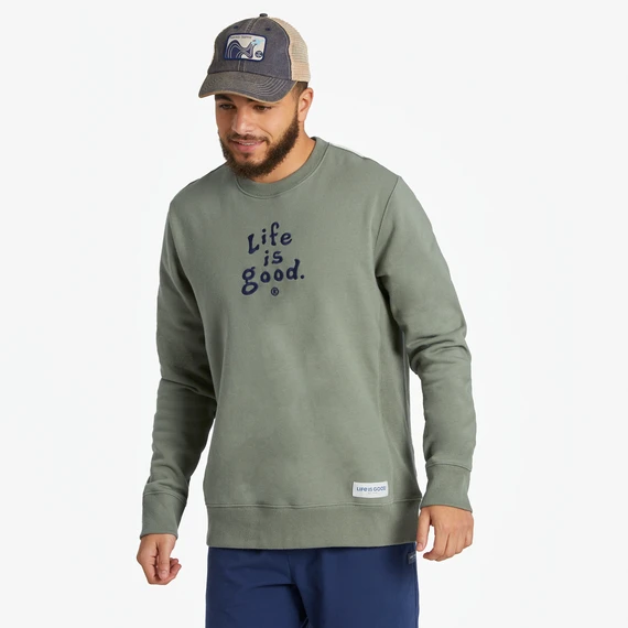 Men's LIG Vintage Wordmark Stacked Simply True Fleece Crew