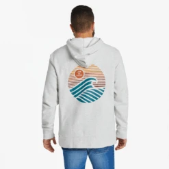 Men's Linear Wave Simply True Fleece Hoodie