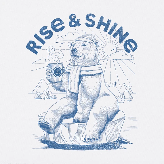 Men's Rise And Shine Polar Bear Short Sleeve Tee - Image 2