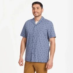 Men's Simple Palm Pattern Camp Shirt