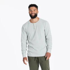Men's Solid Thermal Henley