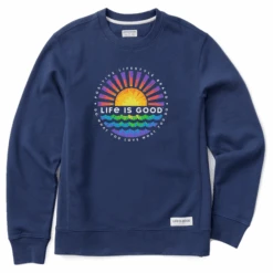 Men's Tie Dye Sunset Burst Simply True Fleece Crew