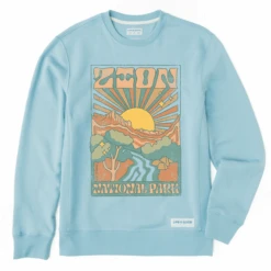 Men's Zion National Park Psychedelic Scene Simply True Fleece Crew