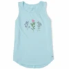 Women's 3 Botanical Rose Jasmine Sleeveless High-LowTank