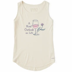 Women's A Rosé Outlook On Life Sleeveless High-LowTank