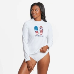 Women's Americana Flip Flops Long Sleeve Rashguard