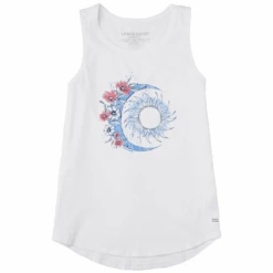 Women's Americana Moon Flower Sleeveless High-LowTank