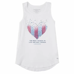 Women's Best Things Evaporating Heart Sleeveless High-Low Crusher Tank