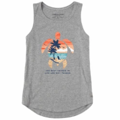 Women's Best Things Sea Turtle Beach Sleeveless High-LowTank