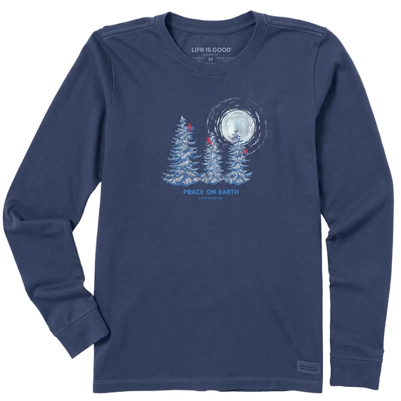 Women's Cardinals And Pines Peace On Earth Long Sleeve Crusher Tee
