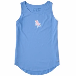 Women's Clean Beach Chair Sleeveless High-Low Crusher Tank