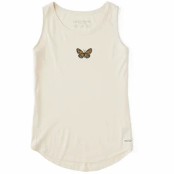 Women's Clean Butterfly Sleeveless High-Low Crusher Tank