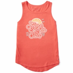 Women's Clean Here Comes The Sun Sleeveless High-Low Crusher Tank