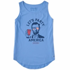 Women's Clean Let's Party Abe Sleeveless High-Low Crusher Tank