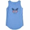 Women's Clean Patriotic Butterfly Sleeveless High-Low Crusher Tank