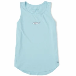 Women's Clean Shark Sleeveless High-Low Crusher Tank