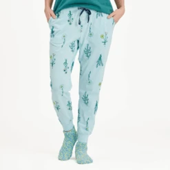 Women's Detailed Wildflowers Pattern Snuggle Up Sleep Jogger