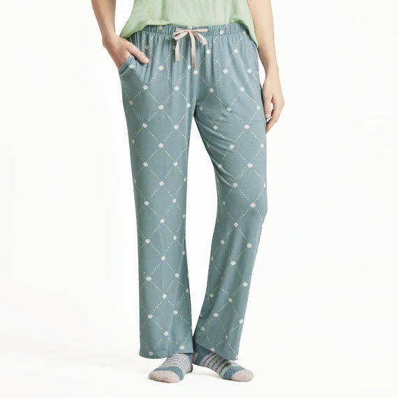 Women's Diamond Seashell Pattern Lightweight Sleep Pant