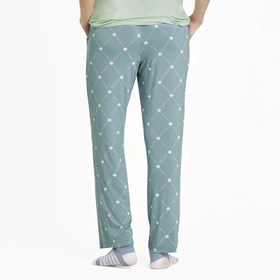 Women's Diamond Seashell Pattern Lightweight Sleep Pant - Image 2