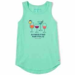 Women's Diversified Portfolio Cocktails Sleeveless High-Low Crusher Tank
