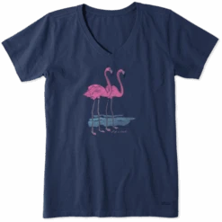 Women's Elegant Flamingos Crusher Vee