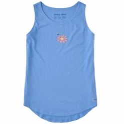 Women's Fineline Daisy & Bee Sleeveless High-Low Crusher Tank
