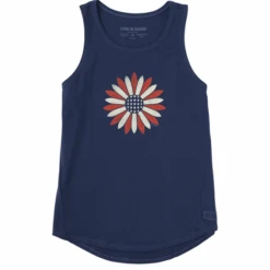 Women's Flag Flower Sleeveless High-LowTank