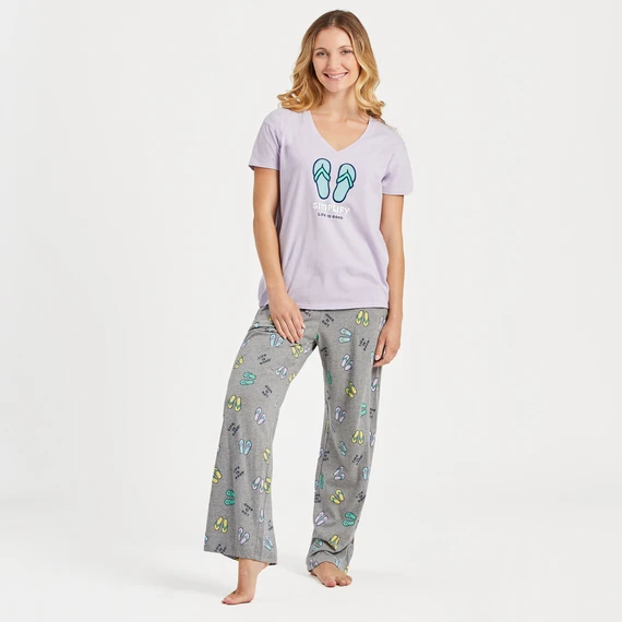 Women's Flip Flop Pattern Snuggle Up Sleep Pant - Image 2