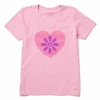 Women's Flower Love Short Sleeve Vee