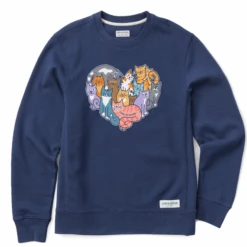 Women's Heart Of Cats Simply True Fleece Crew