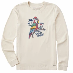 Women's Holiday Parrot Long Sleeve Crusher-LITE Tee
