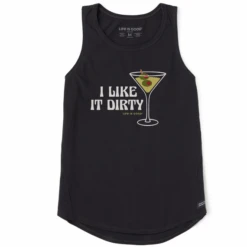 Women's I Like It Dirty Martini Sleeveless High-Low Crusher Tank