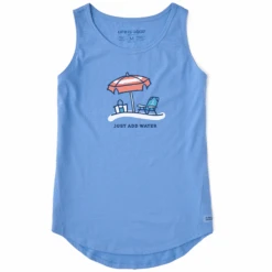 Women's Just Add Water Beach Umbrella Sleeveless High-Low Crusher Tank