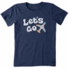 Women's Let's Go Tie Dye Plane Short Sleeve Tee