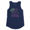 Womens Neon Flamingo High-Low Crusher Tank
