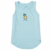 Women's Pineapple Sleeveless High-Low Crusher Tank
