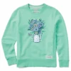 Women's Potted Flowers Simply True Fleece Crew